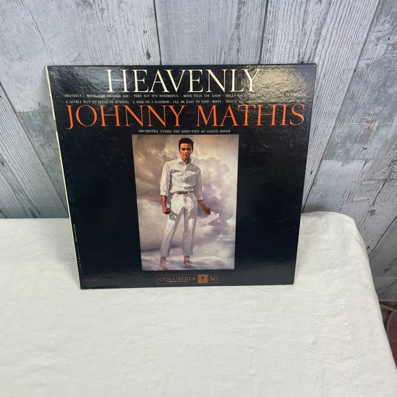 Vintage 1959 Johnny Mathis Heavenly Glen Osser Music LP Vinyl Record - Picture 1 of 3